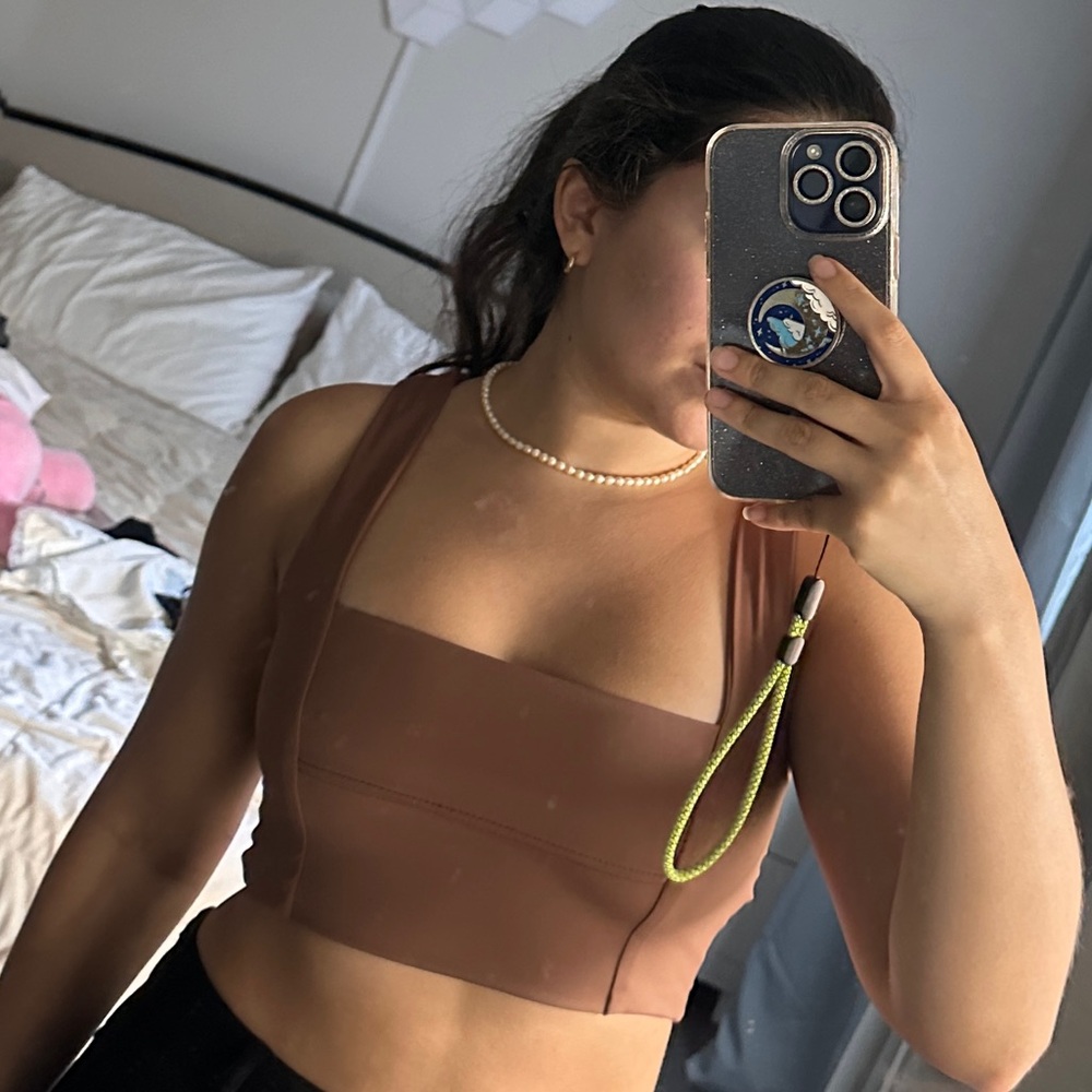 Brown crop top